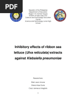 Inhibitory Effects of Ribbon Sea Lettuce (Ulva Reticulata) Extracts Against Klebsiella Pneumoniae