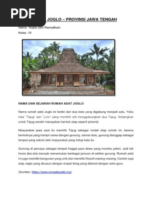 Rumah Adat Jawa Tengah Joglodocx