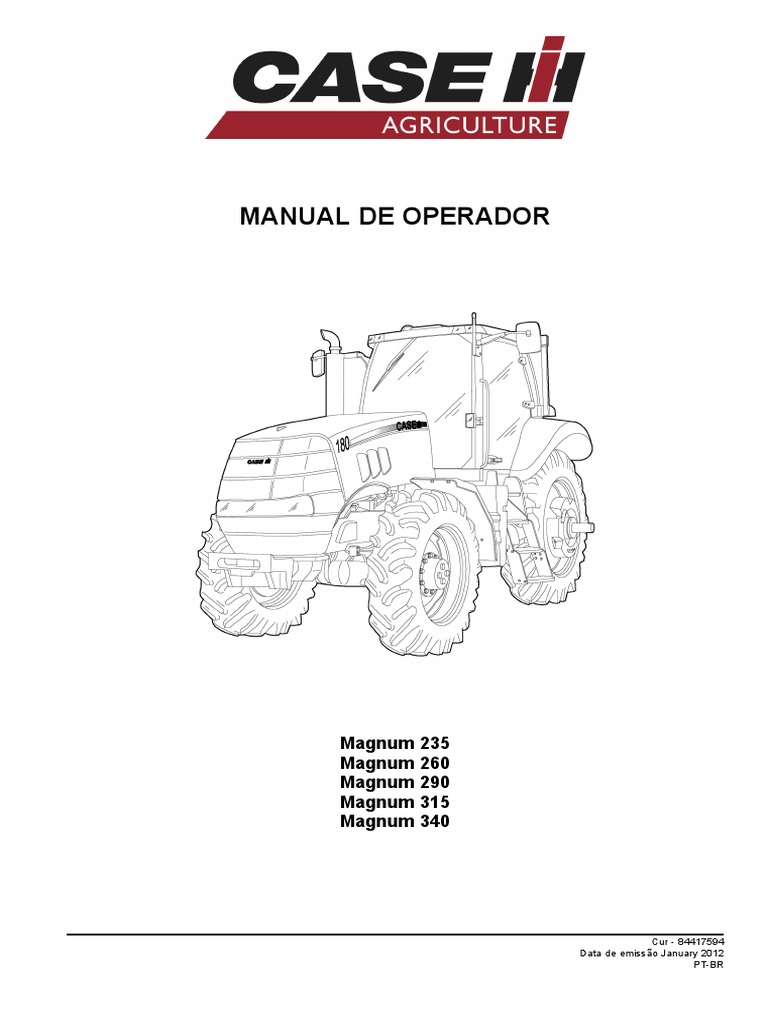 Manual do Operador Trator Case ih Magnum 235, 260 ,290, 315 , 340 cv