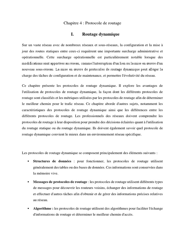 Protocoles de routage dynamique | PDF | Routage | Adresse IP