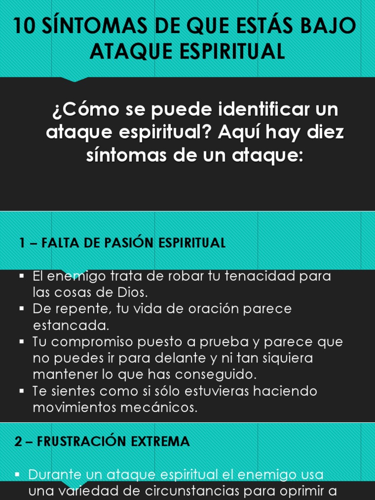 10 Síntomas de Que Estás Bajo Ataque Espiritual | PDF | Dios