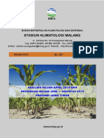 Analisis Hujan April 2019 Dan Prakiraan Hujan Juni - Agustus 2019 Prov Jatim Lengkap PDF