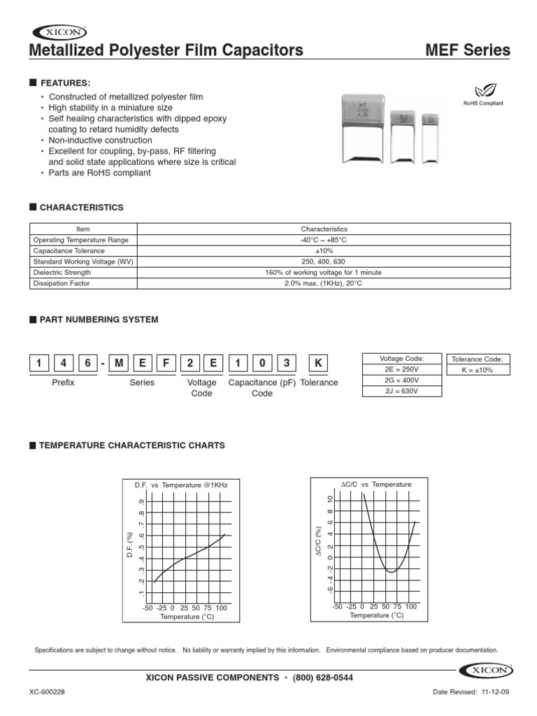 2e274k PDF PDF Capacitor Electronics