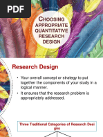 Hoosing Appropriate Quantitative Research Design