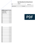 E-Class Record Sheet for Mathematics