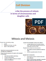 Cell Division: TBAT Describe The Process of Mitosis in Terms of Chromosomes and Daughter Cells