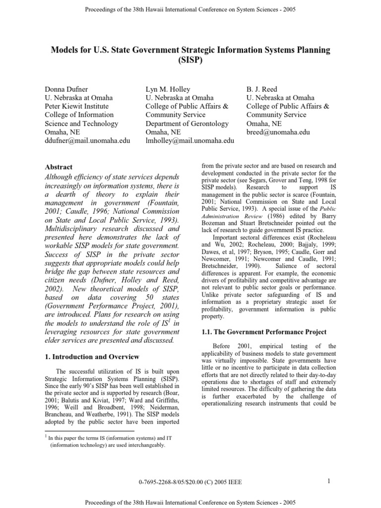 State Government SISP Models Explained | PDF | Chief Information ...