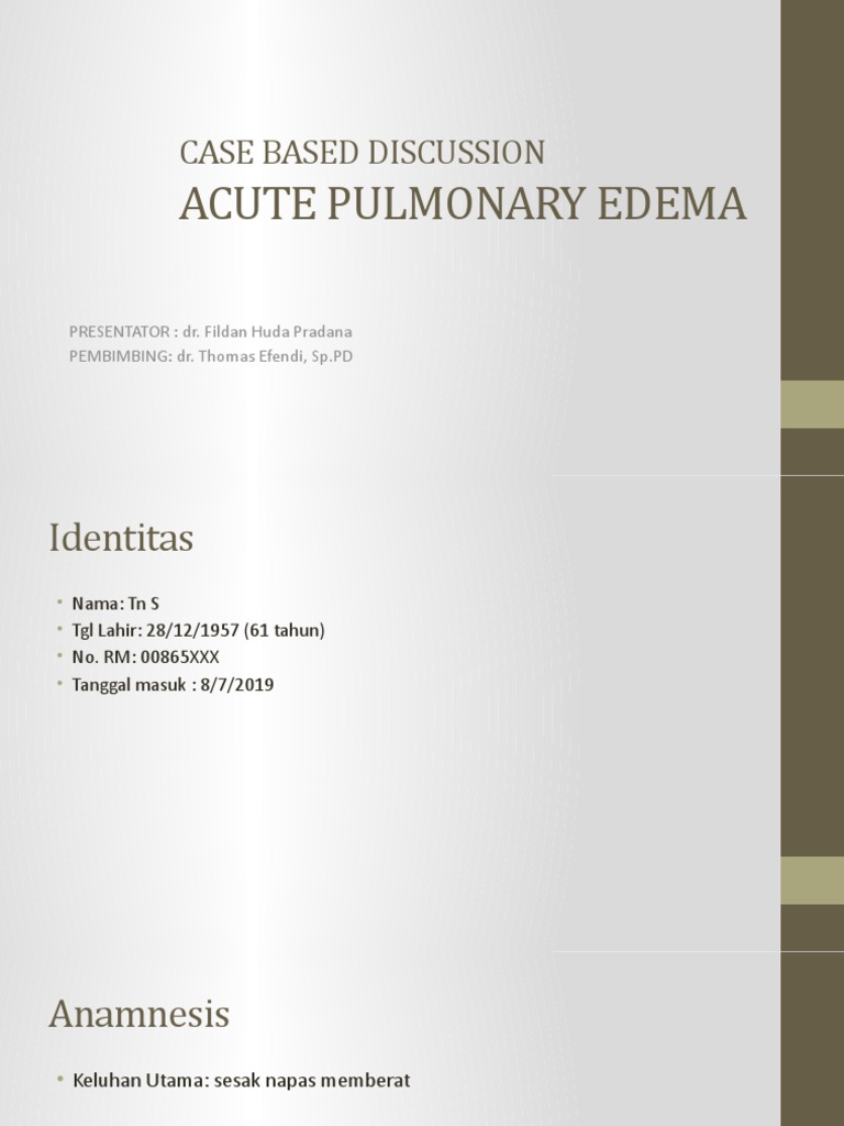 Acute Pulmonary Edema | PDF | Sains & Matematika