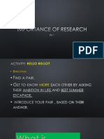 Importance of Research