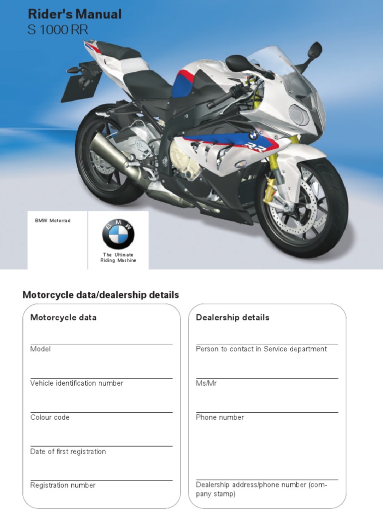 S1000RR Owners Manual 2013 | PDF | Anti Lock Braking System