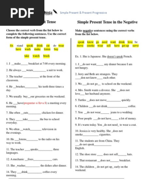act present simple esl library simple present pdf e books question