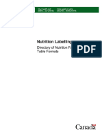 Canada Nutrition Label Standard Format