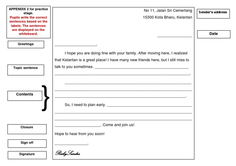 Letter Writing Practice Template | PDF