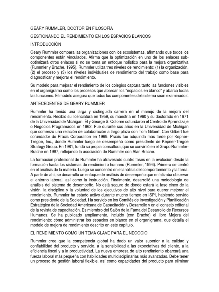 Geary Rummler | PDF | Planificación