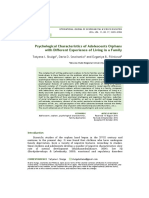 Psychological Characteristics of Adolescents Orphans With Different Experience of Living in A Family