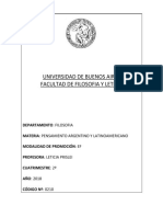 Programa Pensamiento Argentino y Lat PRISLEI 2018