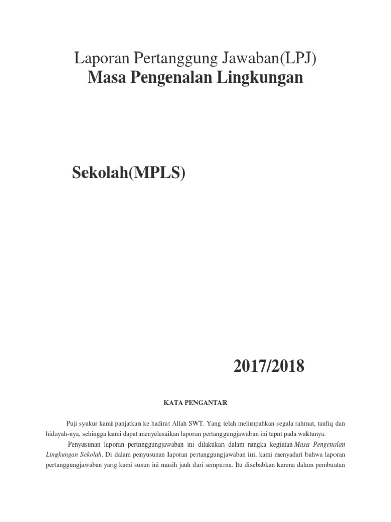 Laporan Pertanggung Jawaban Giat Mpls 2019