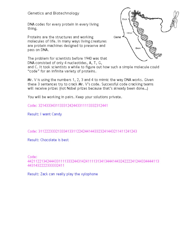Cracking Mr. V's DNA Code | PDF | Games & Activities | Teaching Methods ...