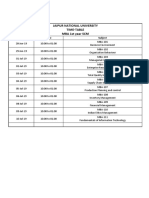 Jaipur National University Time-Table MBA 1st Year SCM