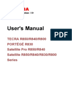 User's Manual: TECRA R850/R840/R800 Portégé R830 Satellite Pro R850/R840 Satellite R850/R840/R830/R800 Series