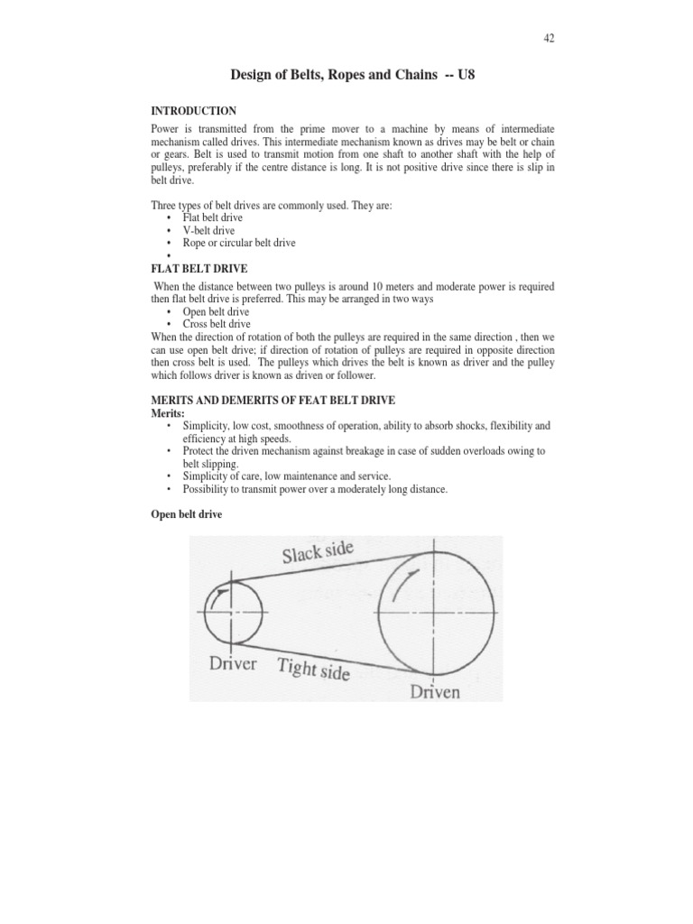 Design of Belts, Ropes and Chains - U8 | PDF | Belt (Mechanical) | Machines