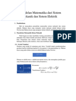 Pemodelan Matematika Sistem Mekanik dan Elektrik