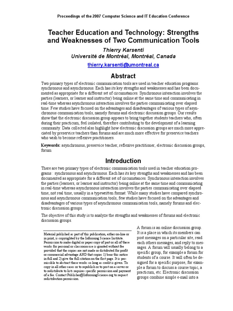Teacher - Education - and - Technology - Strengt PDF | PDF | Internet ...