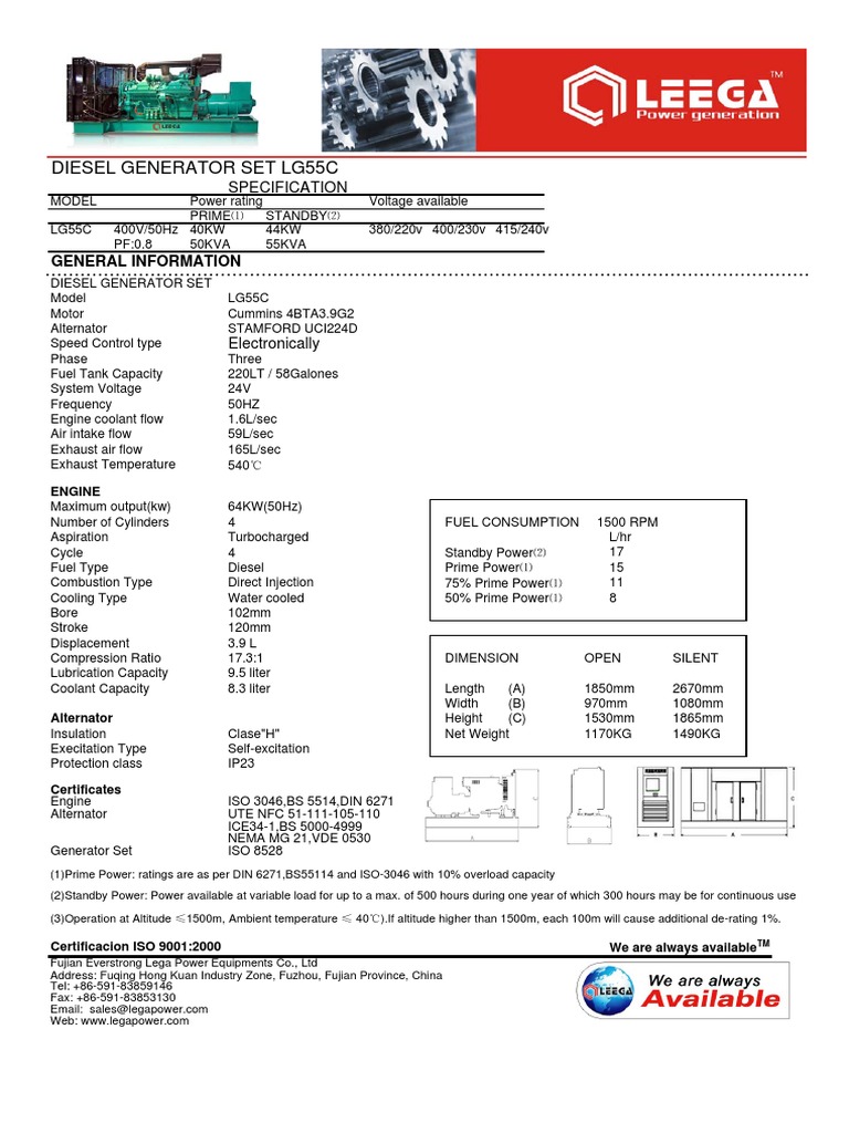 Lg55c 50hz 4bta3 9g2 pdf diesel engine engines