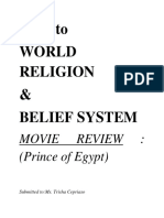 Intro To World Religion & Belief System: Movie Review: (Prince of Egypt)