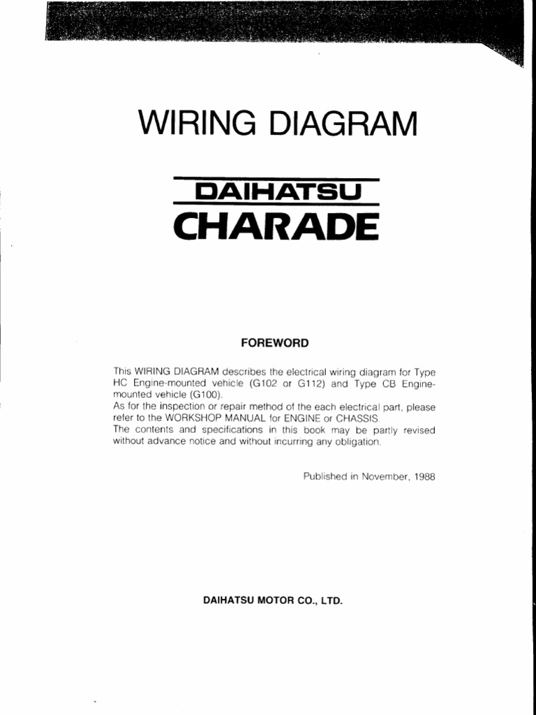 Daihatsu G100 Wiring Diagram