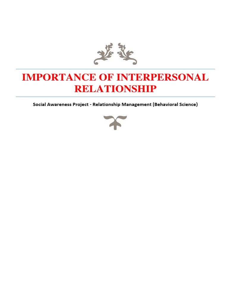 What Are The Importance Of Interpersonal Relationship In Personal Life