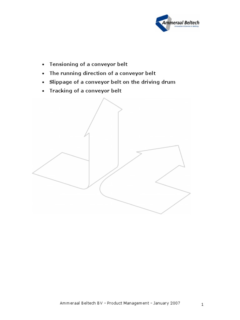 Conveyor Belt Tensioning and Tracking Guide | PDF | Belt (Mechanical ...