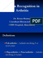 Pattern Recognition in Arthritis: Dr. Reena Sharma Consultant Rheumatologist CIMS Hospital, Ahmedabad