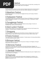 1.Ati-Atihan Festival 2.sinulog 3.masskara Festival 4.kadayawan Festival