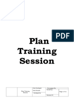 Plan Training Session: Document No. Issued By: Page I of VII