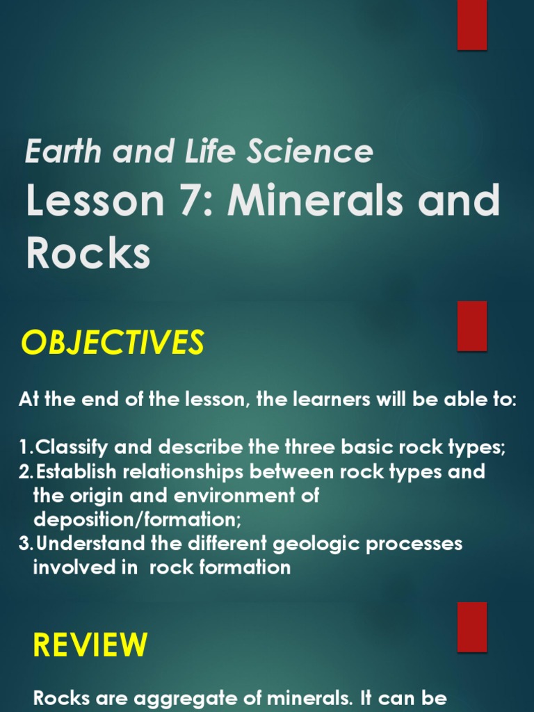 Earth and Life Science LESSON 7 | PDF | Rock (Geology) | Igneous Rock