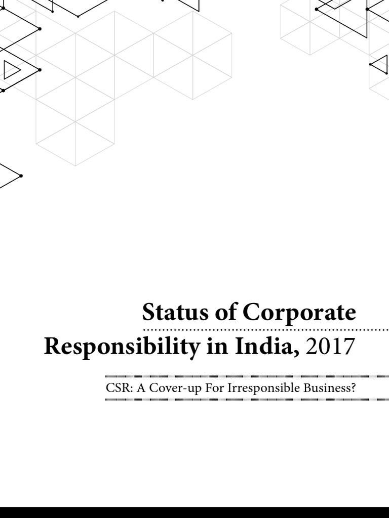CSR in India 2017: Responsibility or Cover-Up? | PDF | Corporate Social ...