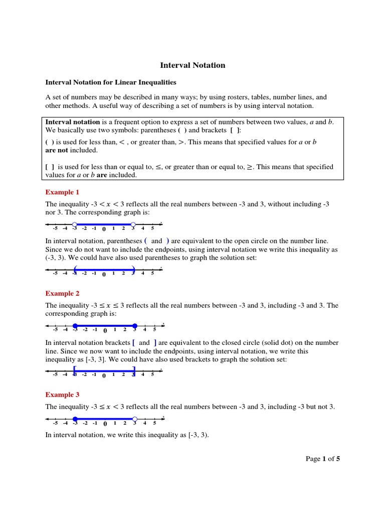 Interval Notation.pdf Interval (Mathematics) Bracket