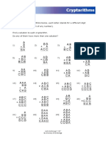 Solving cryptarithm puzzles with letters representing digits