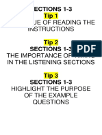 The Value of Reading The Instructions: Sections 1-3 Tip 1