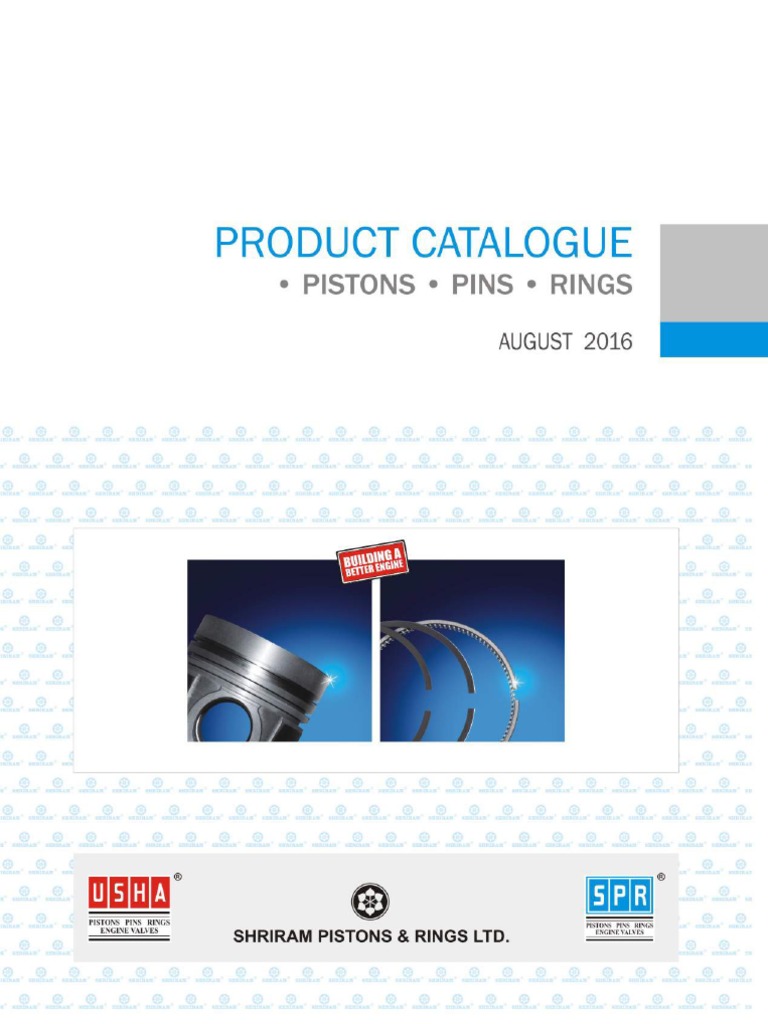 Product Catalogue for Pistons and Piston Rings - Volume XII August