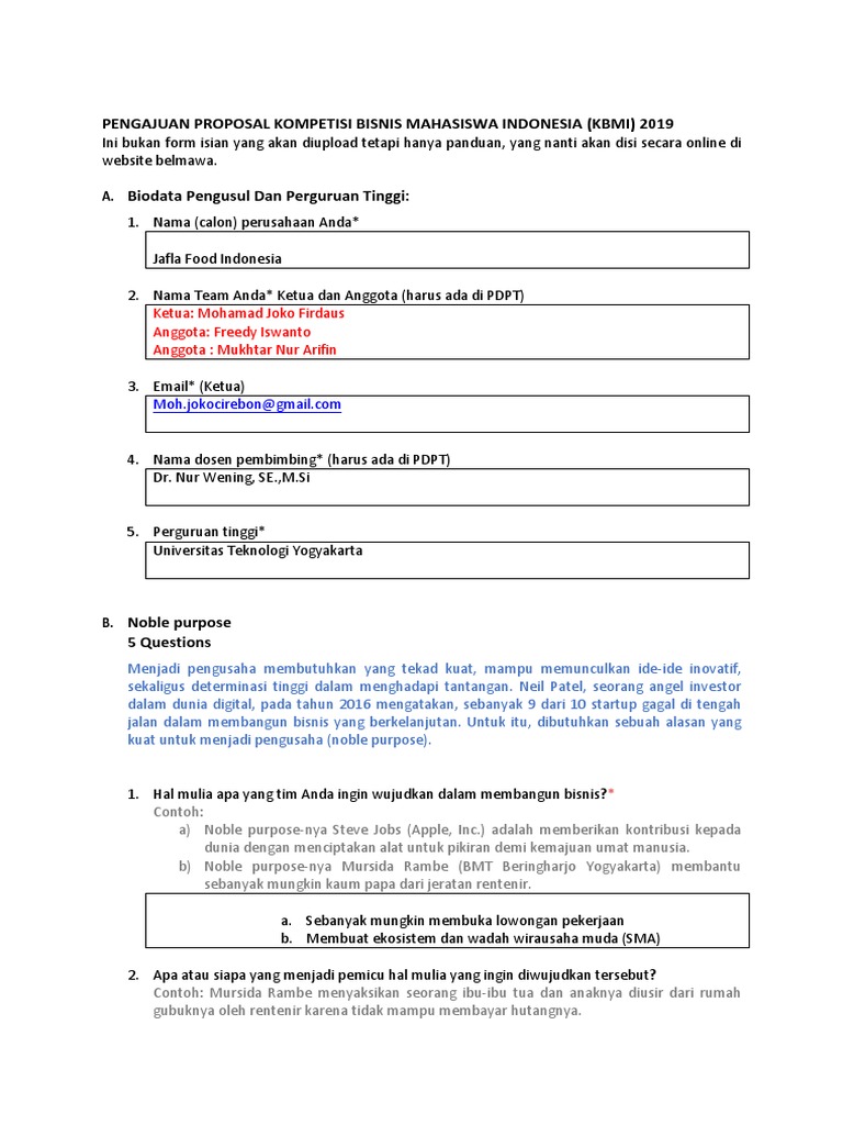 Form Isian Proposal Kbmi 2019