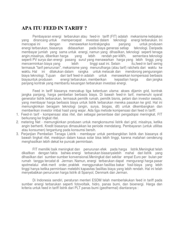 Feed In Tariff Pdf