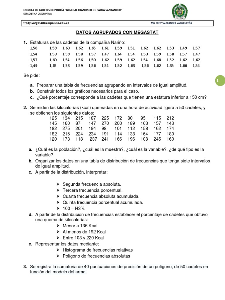 06c Taller Datos Agrupados Megastat Análisis Estadístico