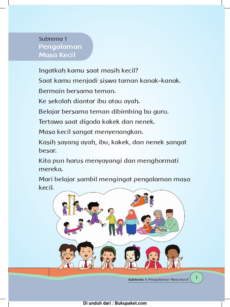 Subtema 1 Pengalaman Masa Kecil