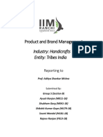 Product and Brand Management: Industry: Handicrafts Entity: Tribes India