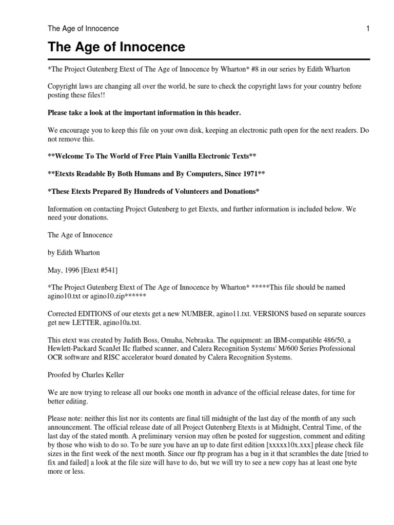 Age of Innocence | PDF | Indemnity | Damages