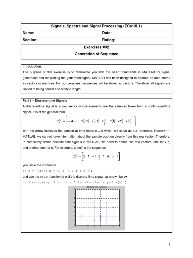 Laboratory Activity 2 - Generation of Sequence PDF | PDF | Signal ...