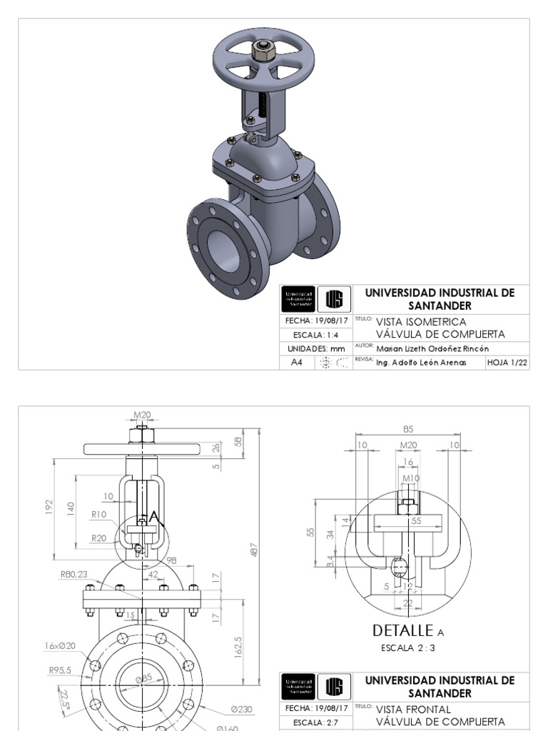 Planos de Válvula de Compuerta en SolidWorks | PDF | Naturaleza