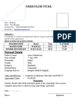 CV  for Tuhin Chakraborty's curriculum vitae